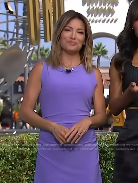 Kit’s lilac mini dress on Access Hollywood