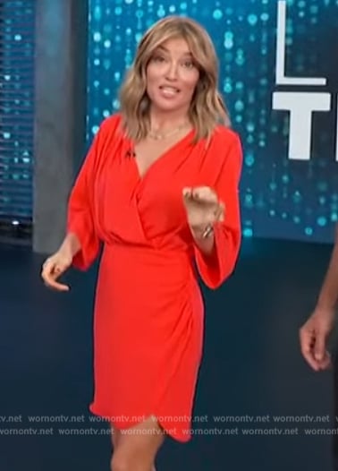 Kit’s red mini wrap dress on Access Hollywood