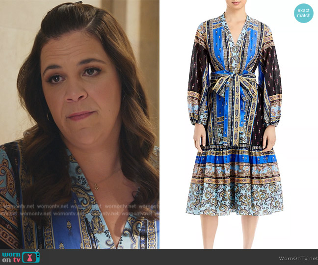 Kobi Halperin Diana Midi Dress worn by Sara Castillo (Lindsay Mendez) on All Rise