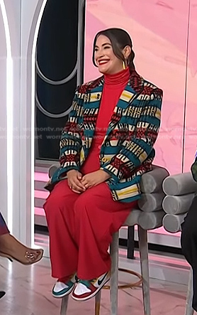 Korina Emmerich’s multicolor print blazer on Today