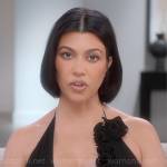 Kourtney’s black halter confessional top on The Kardashians