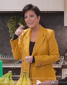 Kris's yellow double breasted blazer on The Kardashians