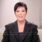 Kris’s black blazer with spikes on The Kardashians confessional