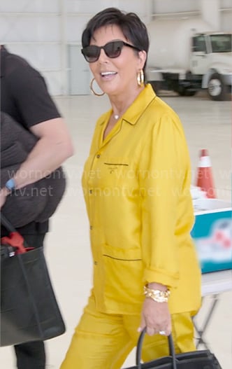 Kris's yellow pajamas on The Kardashians