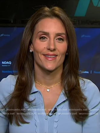 Kristina Partsinevelos's blue polo dress on NBC News Daily
