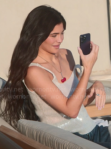 Kylie's sequin tank top on The Kardashians