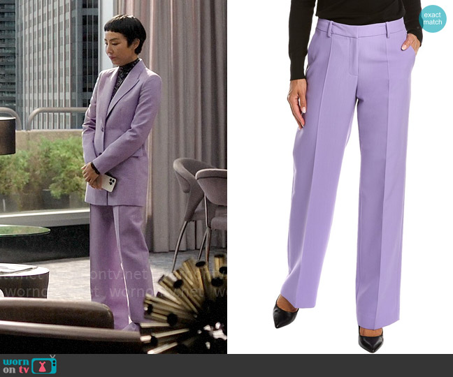 Lafayette 148 New York Gates Wool-Blend Pant worn by Stella Bak (Greta Lee) on The Morning Show