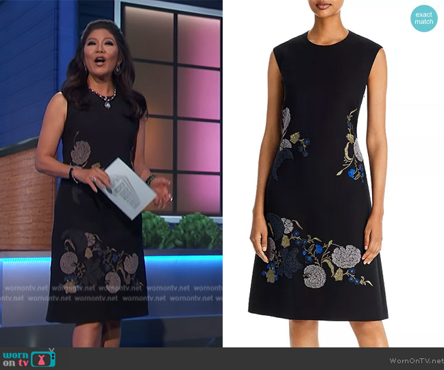 Lafayette 148 Embroidered Keyhole Dress worn by Julie Chen on Big Brother