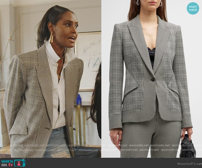 L'Agence Chamberlain Two-Tone Single-Breasted Blazer worn by Ubah Hassan on The Real Housewives of New York City