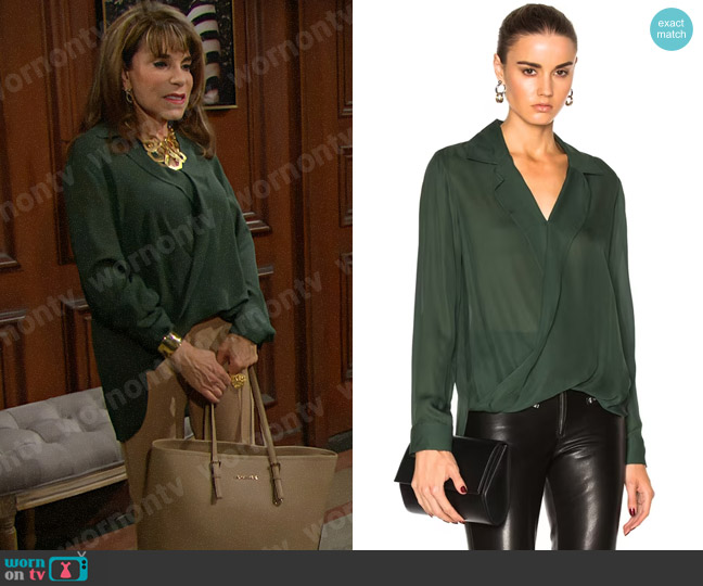 L'Agence Rita Blouse worn by Esther Valentine (Kate Linder) on The Bold and the Beautiful