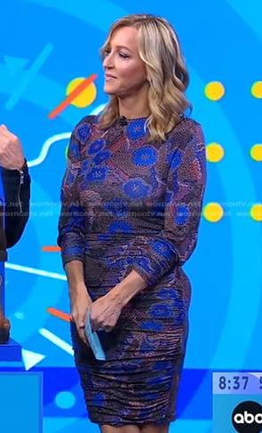 Lara’s brown and blue floral dress on Good Morning America