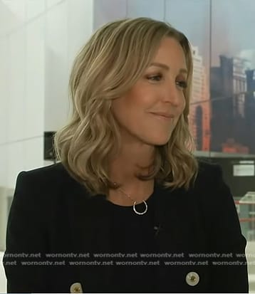 Lara’s navy double breasted blazer on Good Morning America