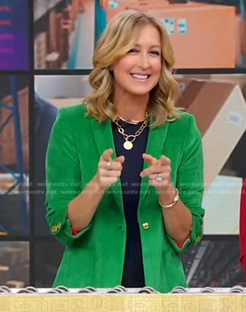 Lara's green corduroy blazer on Good Morning America