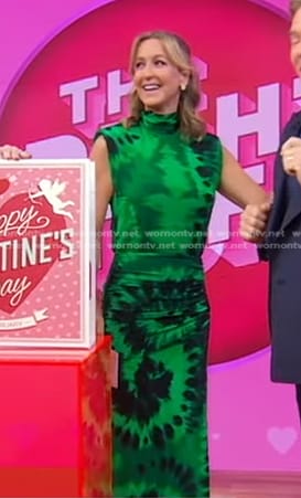 Lara's green tie dye dress on Good Morning America