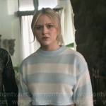 Lexy’s blue striped crop sweater on Chucky