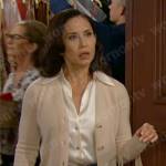 Li’s beige cardigan on The Bold and the Beautiful