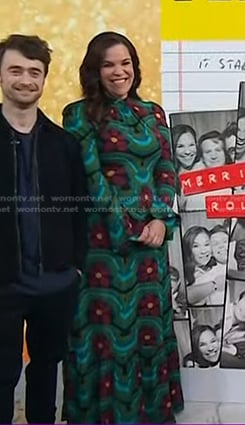 Lindsay Mendez’s green floral dress on Today