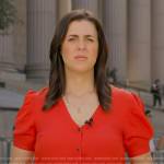 Lindsey Reiser’s red short sleeve top on NBC News Daily