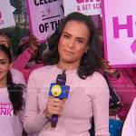 Linsey’s pink ribbed dress on Good Morning America