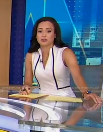 Linsey's ivory sleeveless v-neck dress on Good Morning America