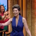 Lisa Rinna’s blue double breasted vest on Live with Kelly and Mark