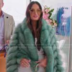 Lisa’s green fur coat and bag on The Real Housewives of Salt Lake City