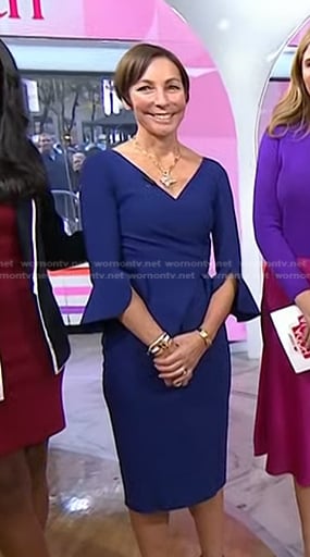 Dr. Lisa Larkin’s blue ruffle cuff peplum dress on Today