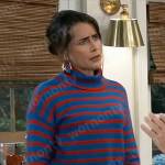 Lois’s blue and red striped turtleneck sweater on General Hospital