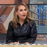 Lori Bergamotto’s black leather dress on Good Morning America