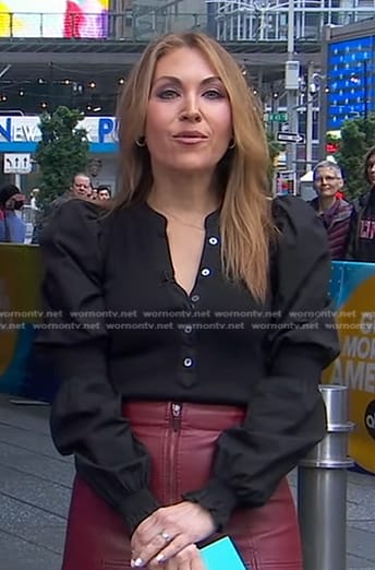 Lori’s black puff sleeve top on Good Morning America