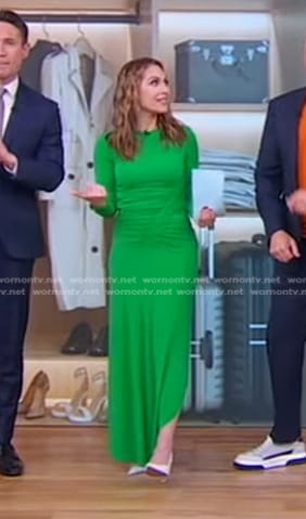 Lori’s green ruched dress on Good Morning America