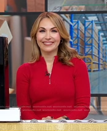 Lori's red quarter zip dress on Good Morning America