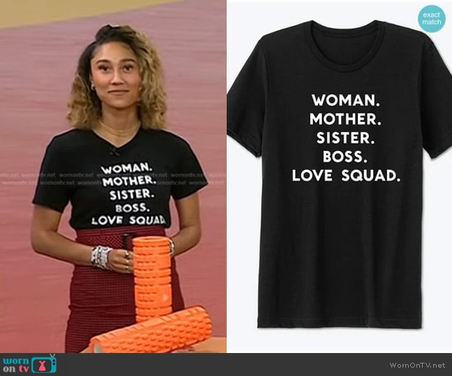 Love Squad W.M.S.B Tee worn by Ally Love on Today