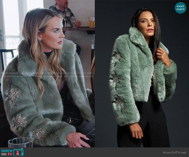 Donna Salyers Fabulous Furs Mint To Be Fur Jacket worn by Whitney Rose on The Real Housewives of Salt Lake City