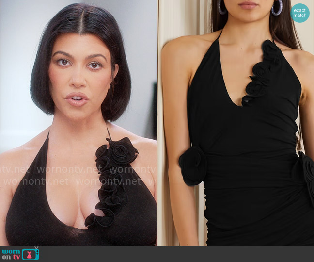 Magda Butrym Floral Applique Halter Top or Dress worn by Kourtney Kardashian (Kourtney Kardashian) on The Kardashians