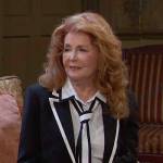 Maggie’s black contrast trim blazer on Days of our Lives