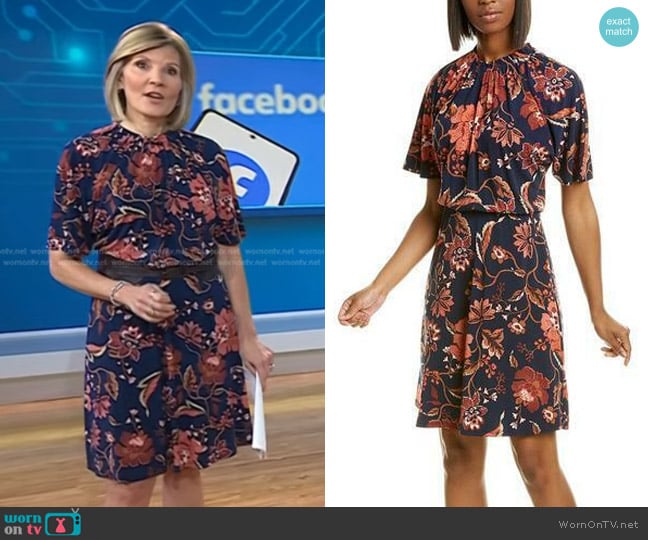 Maggy London Floral Stretch Fit & Flare Dress worn by Kate Snow on Today