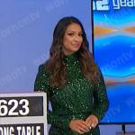 Manuela's green sequin mini dress on The Price is Right