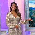 Manuela’s champagne long sleeve mini dress on The Price is Right