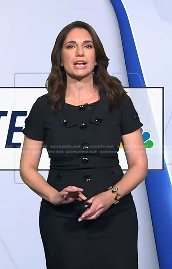 WornOnTV: Maria’s black button detail sheath dress on Today | Maria ...