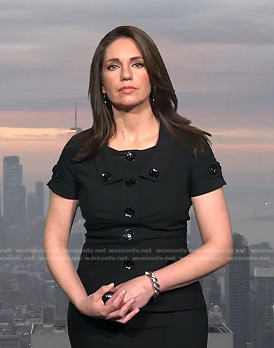 Maria’s black button detail sheath dress on Today