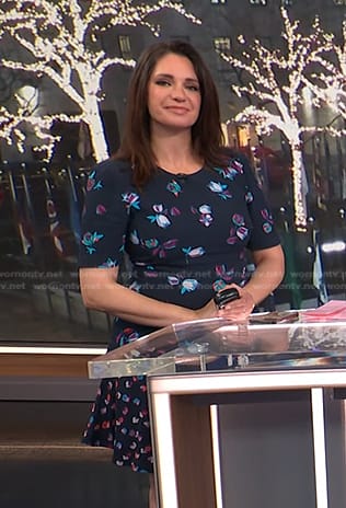 Maria’s navy floral dress on Today