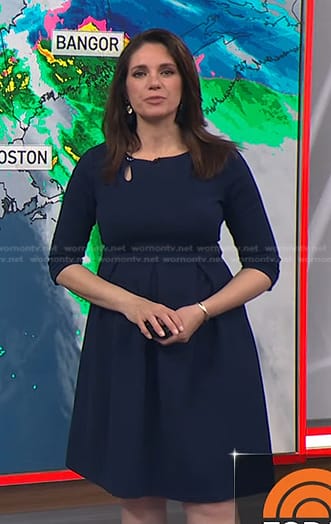 WornOnTV: Maria’s navy keyhole dress on Today | Maria Larosa | Clothes ...