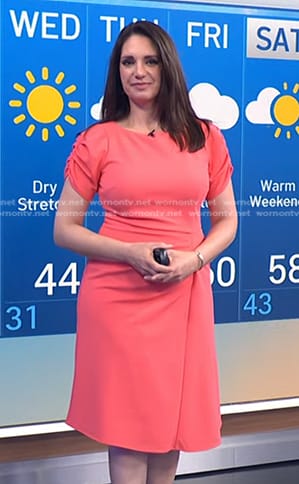 Maria’s pink ruched sleeve dress on Today