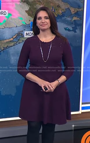 WornOnTV: Maria’s purple pointelle dress on Today | Maria Larosa ...