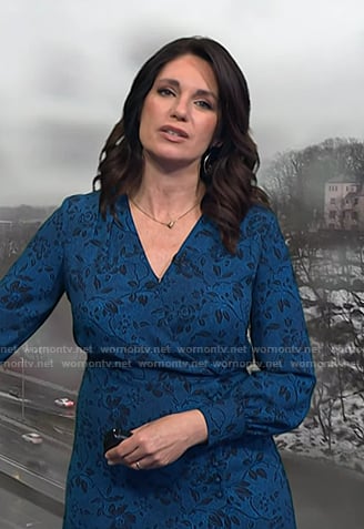 Maria’s blue floral wrap dress on Today