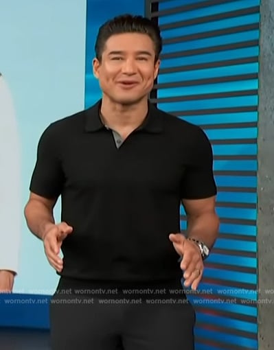 Mario’s black polo on Access Hollywood