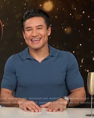 Mario’s navy polo on Access Hollywood