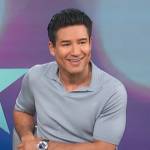 Mario’s light blue polo shirt on Access Hollywood