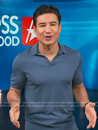 Mario’s navy polo on Access Hollywood